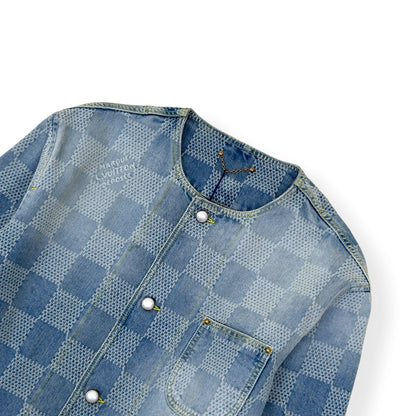 LOUIS VUITTON DAMIER DENIM 3D CHIC JACKET INDIGO BLUE 54 / XL | XL, Blue