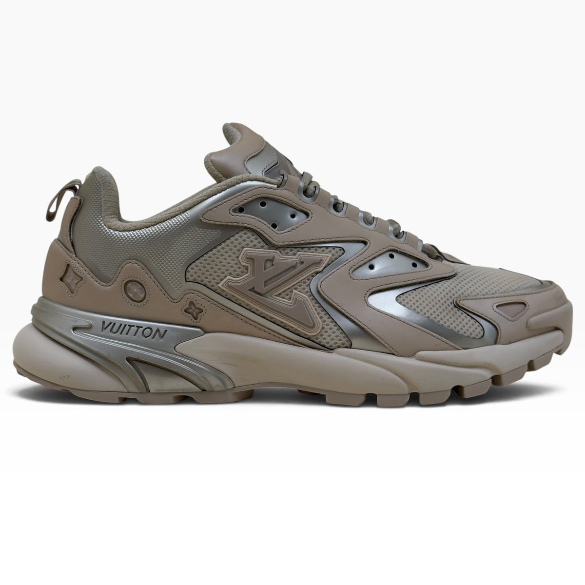 LOUIS VUITTON LV RUNNER TATIC TRAINERS BEIGE SILVER UK8 | UK 8, Beige