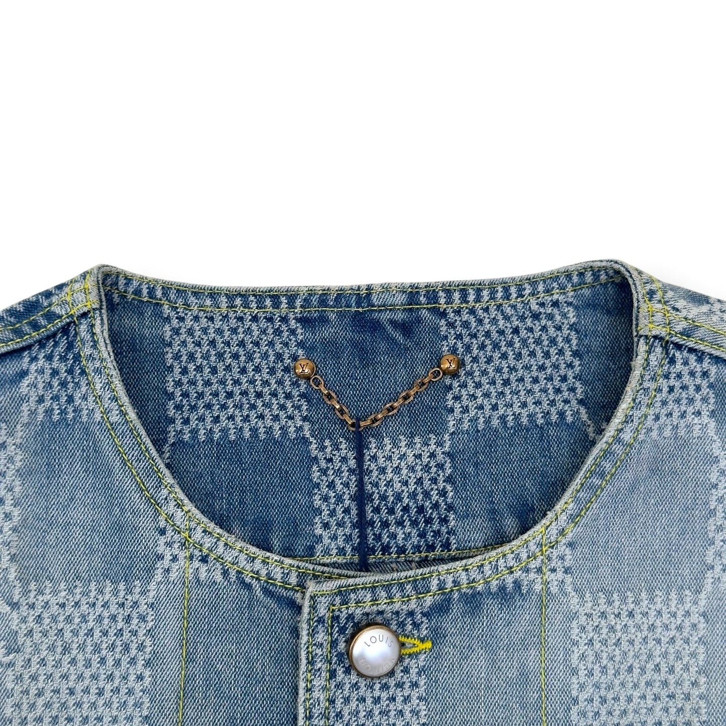 LOUIS VUITTON DAMIER DENIM 3D CHIC JACKET INDIGO BLUE 54 / XL | XL, Blue