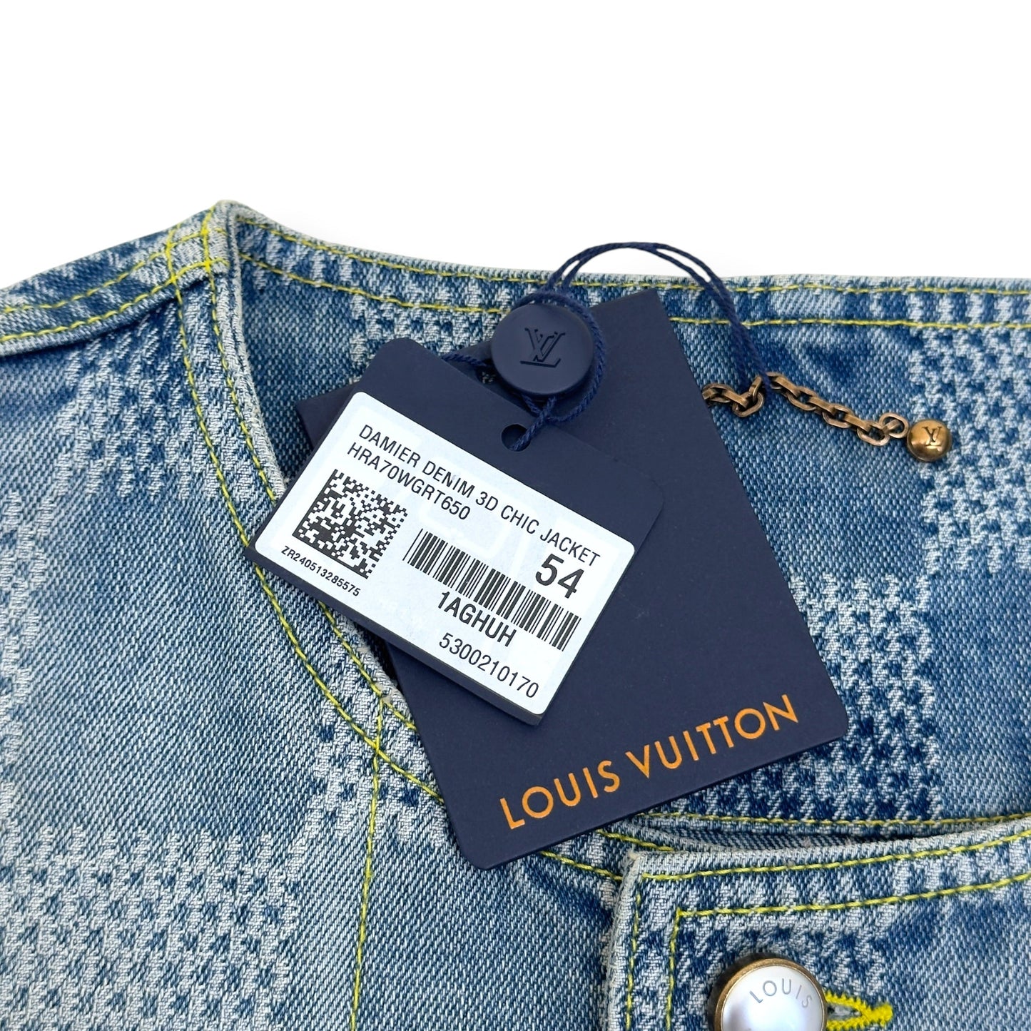 LOUIS VUITTON DAMIER DENIM 3D CHIC JACKET INDIGO BLUE 54 / XL | XL, Blue