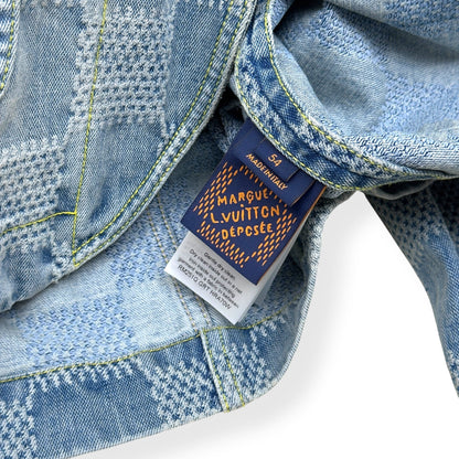 LOUIS VUITTON DAMIER DENIM 3D CHIC JACKET INDIGO BLUE 54 / XL | XL, Blue