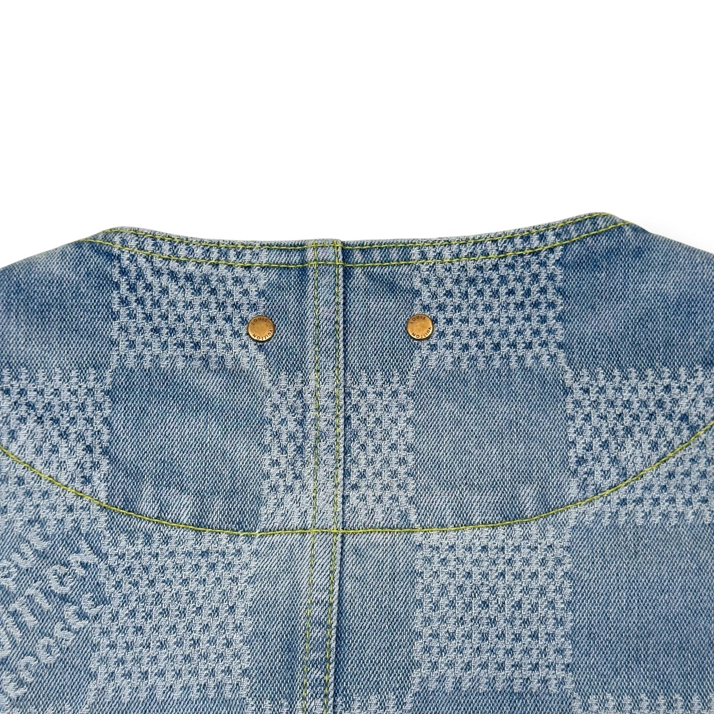 LOUIS VUITTON DAMIER DENIM 3D CHIC JACKET INDIGO BLUE 54 / XL | XL, Blue