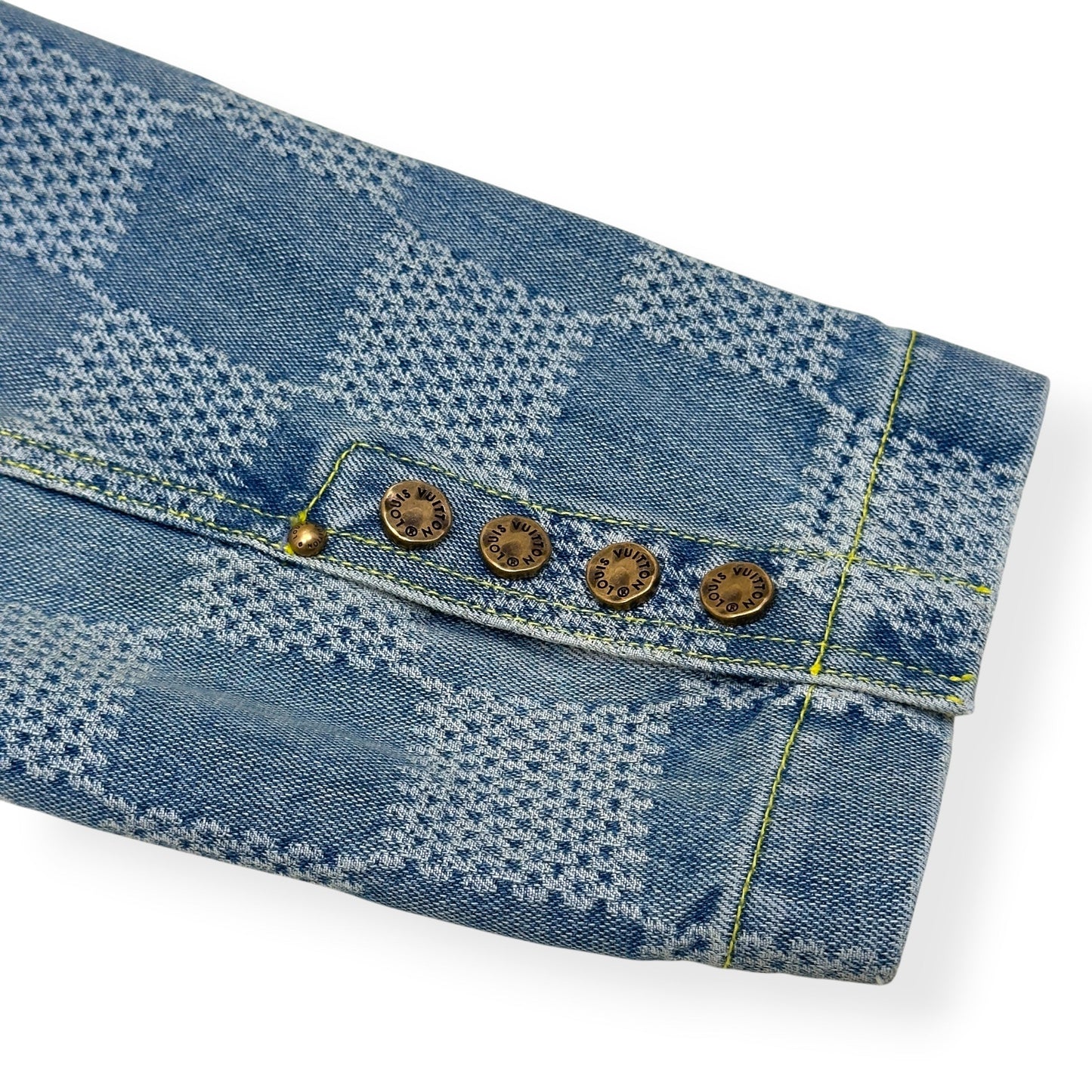LOUIS VUITTON DAMIER DENIM 3D CHIC JACKET INDIGO BLUE 54 / XL | XL, Blue