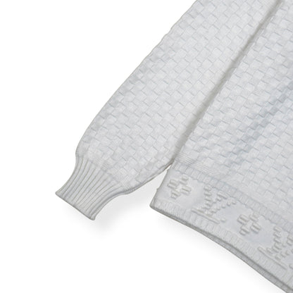 LOUIS VUITTON DAMIER POLO SWEATER WHITE L | Large, White