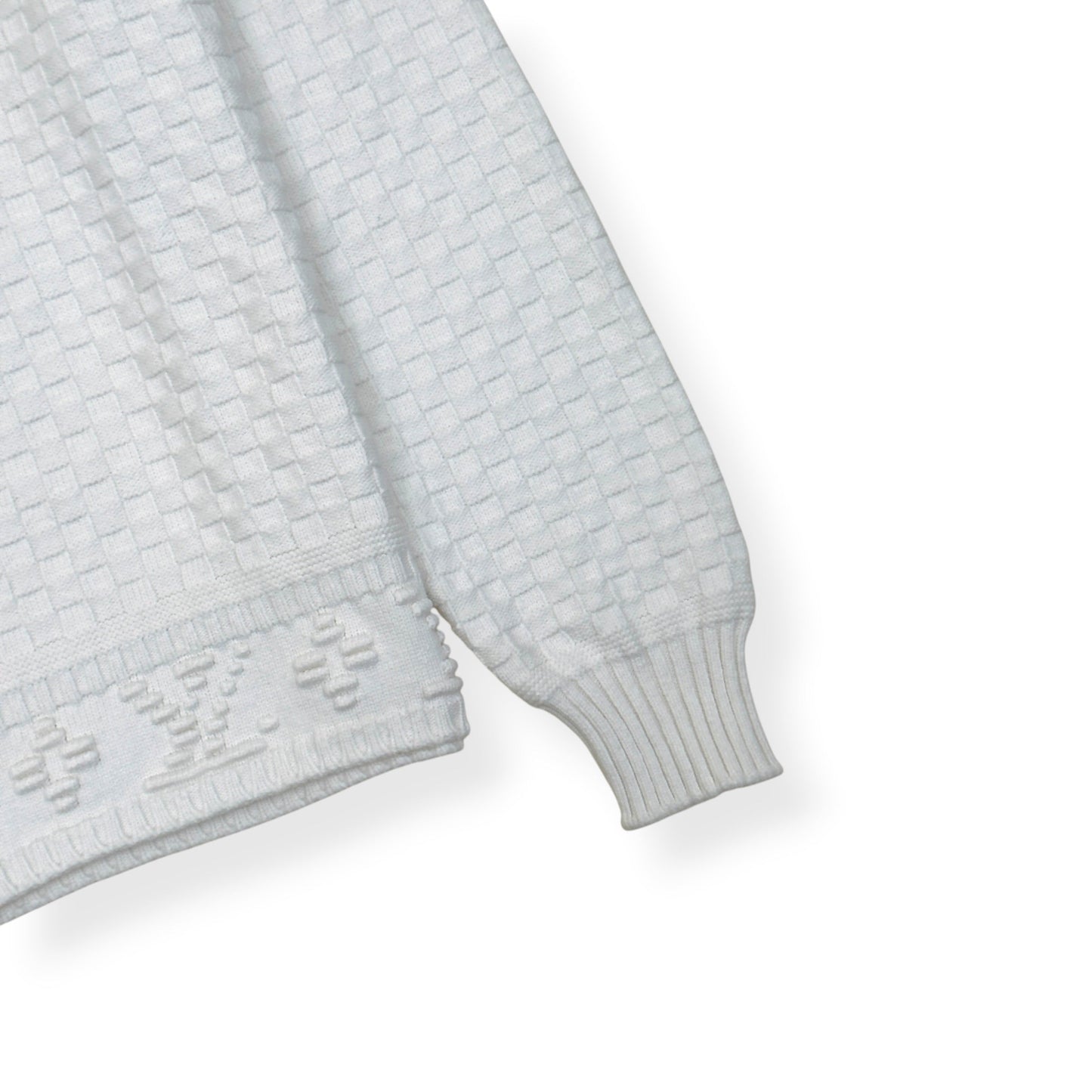 LOUIS VUITTON DAMIER POLO SWEATER WHITE L | Large, White