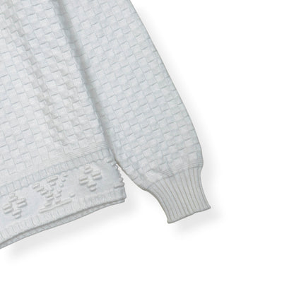 LOUIS VUITTON DAMIER POLO SWEATER WHITE L | Large, White
