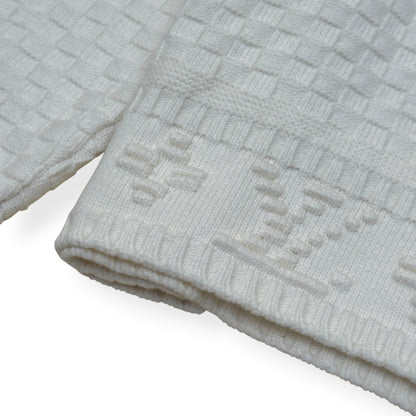 LOUIS VUITTON DAMIER POLO SWEATER WHITE L | Large, White