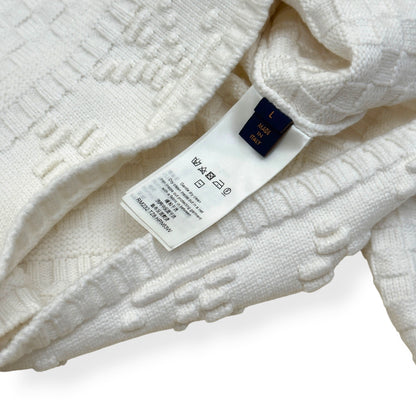 LOUIS VUITTON DAMIER POLO SWEATER WHITE L | Large, White