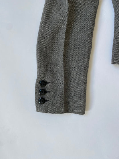 Dolce & Gabbana Leopard Print Cropped Blazer in Grey.