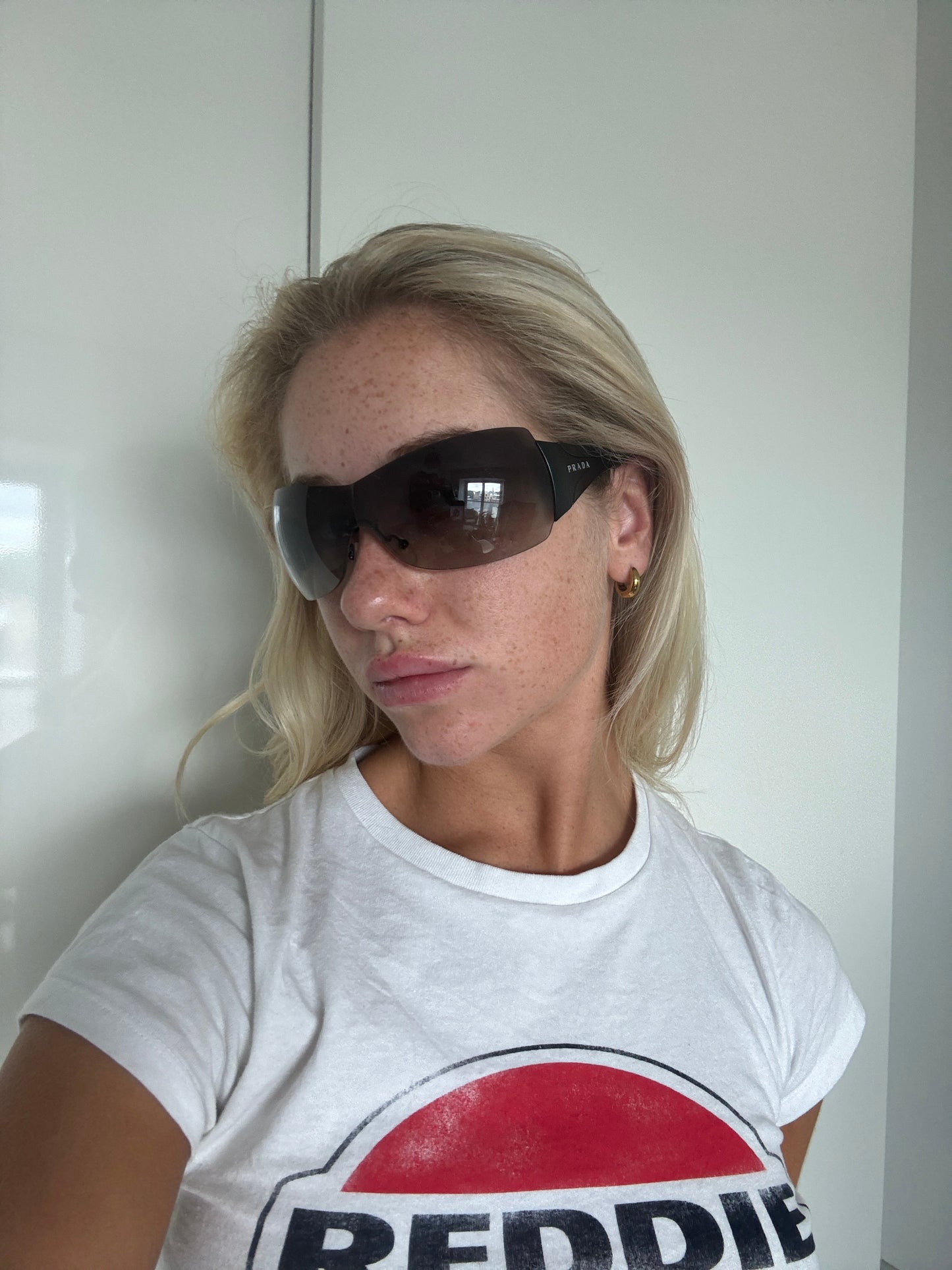 90s Prada Shield Sunglasses | O/S, Black