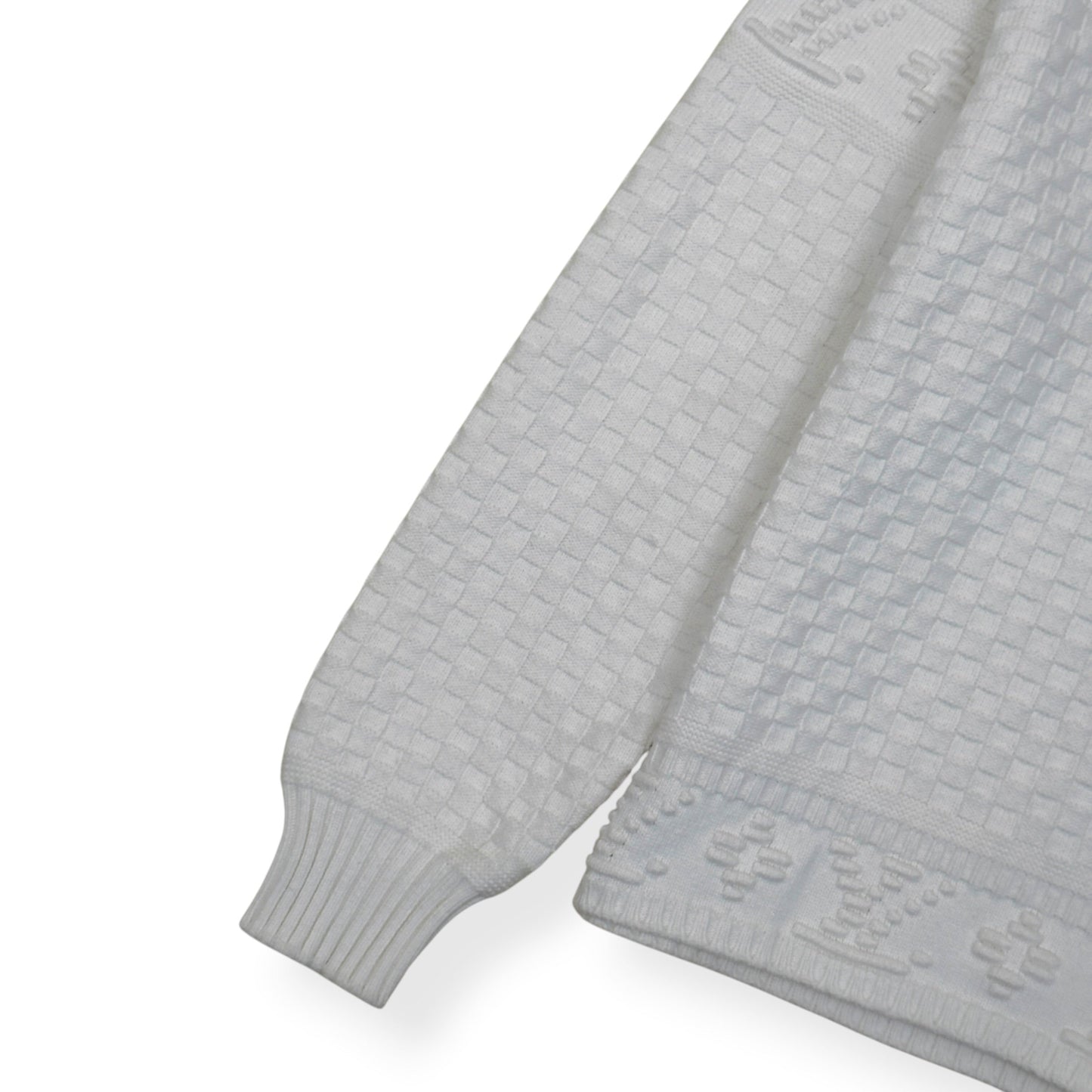LOUIS VUITTON DAMIER POLO SWEATER WHITE XL | XL, White