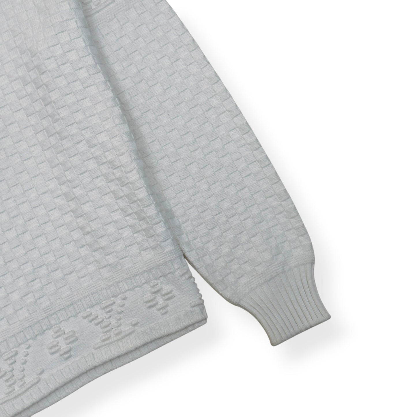 LOUIS VUITTON DAMIER POLO SWEATER WHITE XL | XL, White