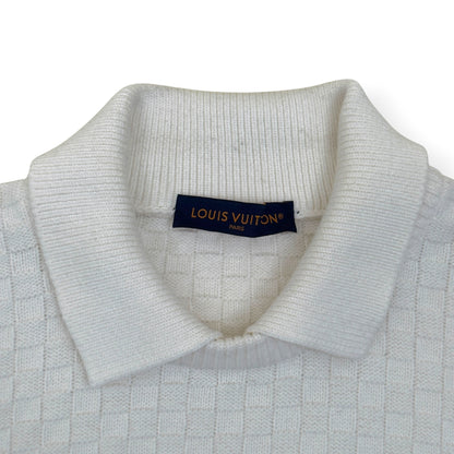 LOUIS VUITTON DAMIER POLO SWEATER WHITE XL | XL, White