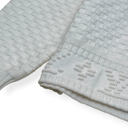 LOUIS VUITTON DAMIER POLO SWEATER WHITE XL | XL, White