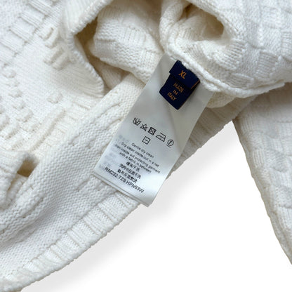 LOUIS VUITTON DAMIER POLO SWEATER WHITE XL | XL, White