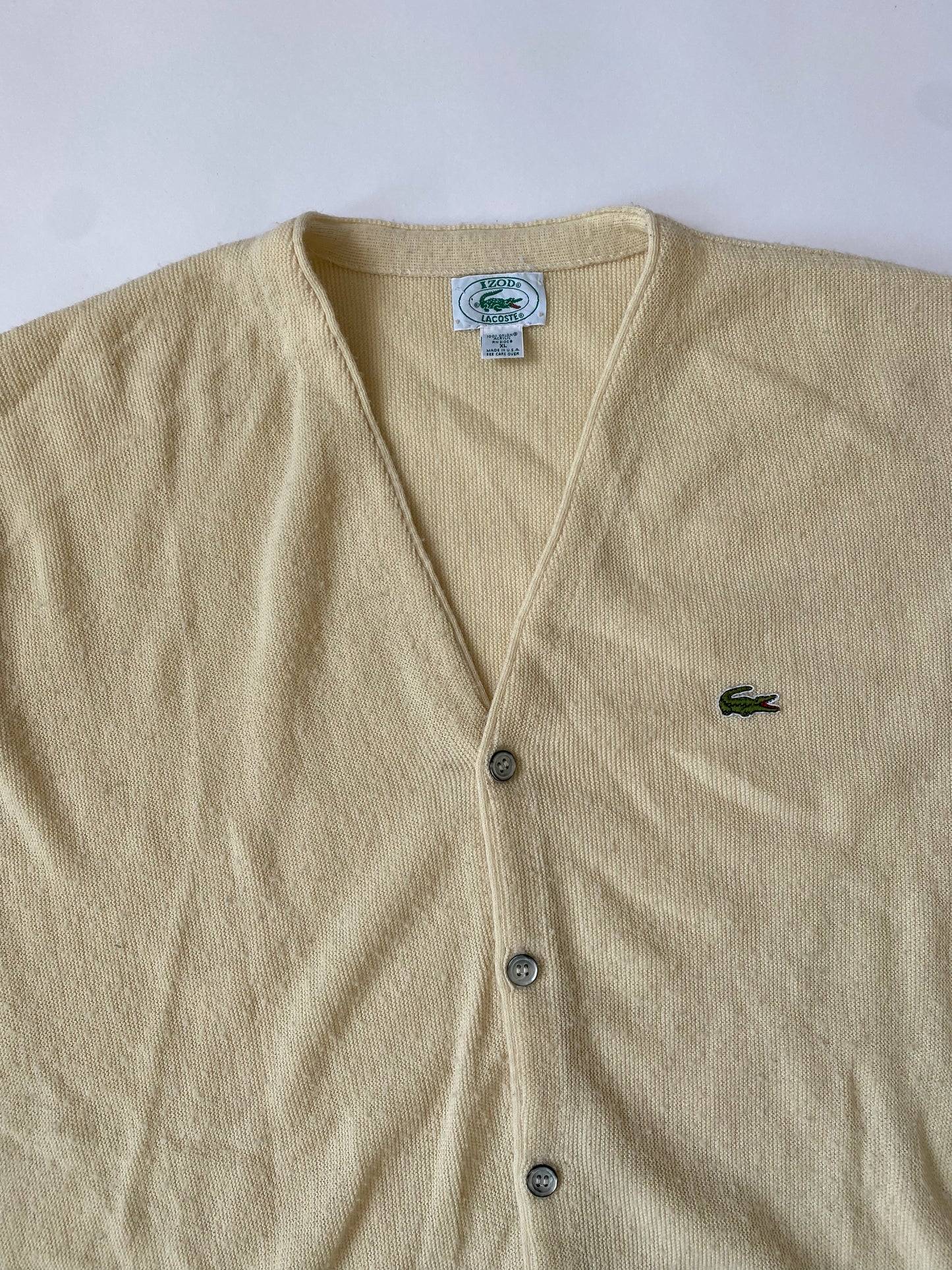 90’s Lacoste Izod Cardigan in Beige