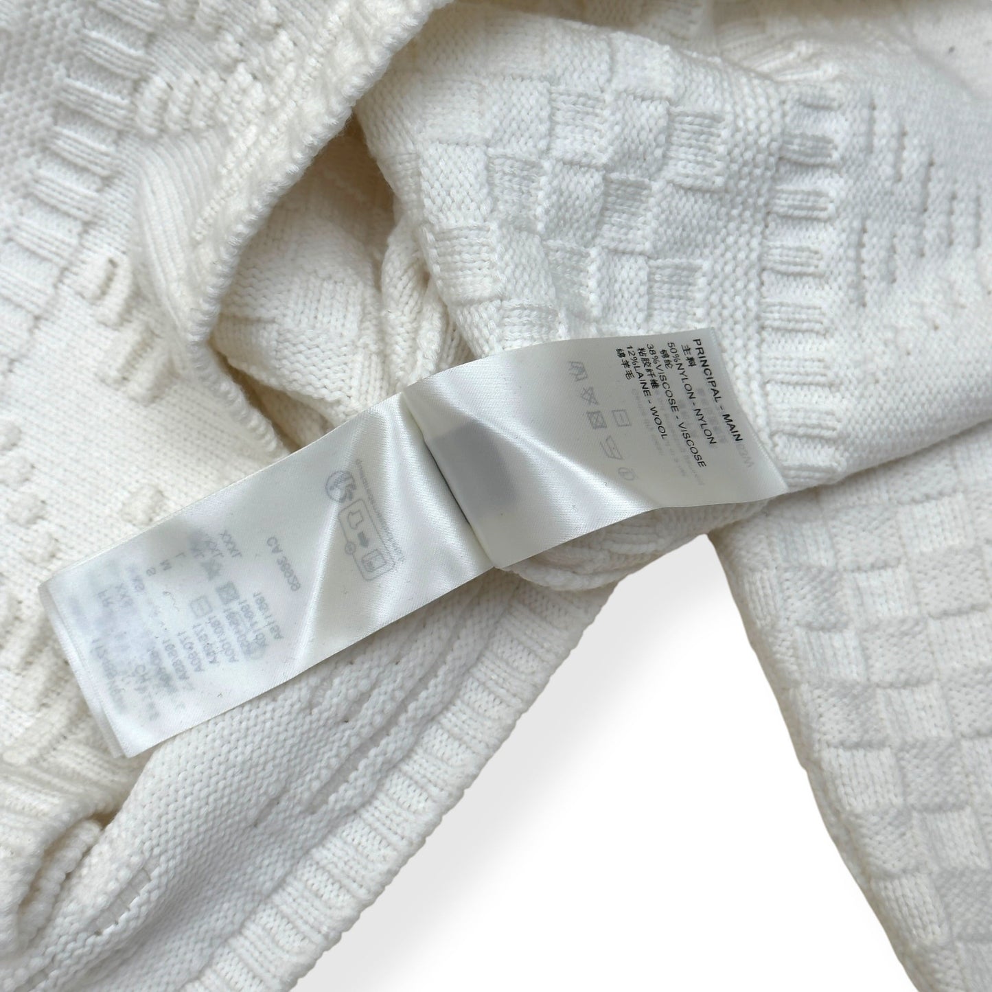 LOUIS VUITTON DAMIER POLO SWEATER WHITE XL | XL, White