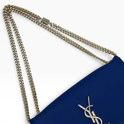SAINT LAURENT YSL KATE CHAIN SHOULDER BAG ROYAL BLUE / GOLD M | O/S, Blue