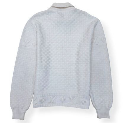 LOUIS VUITTON DAMIER POLO SWEATER WHITE XL | XL, White