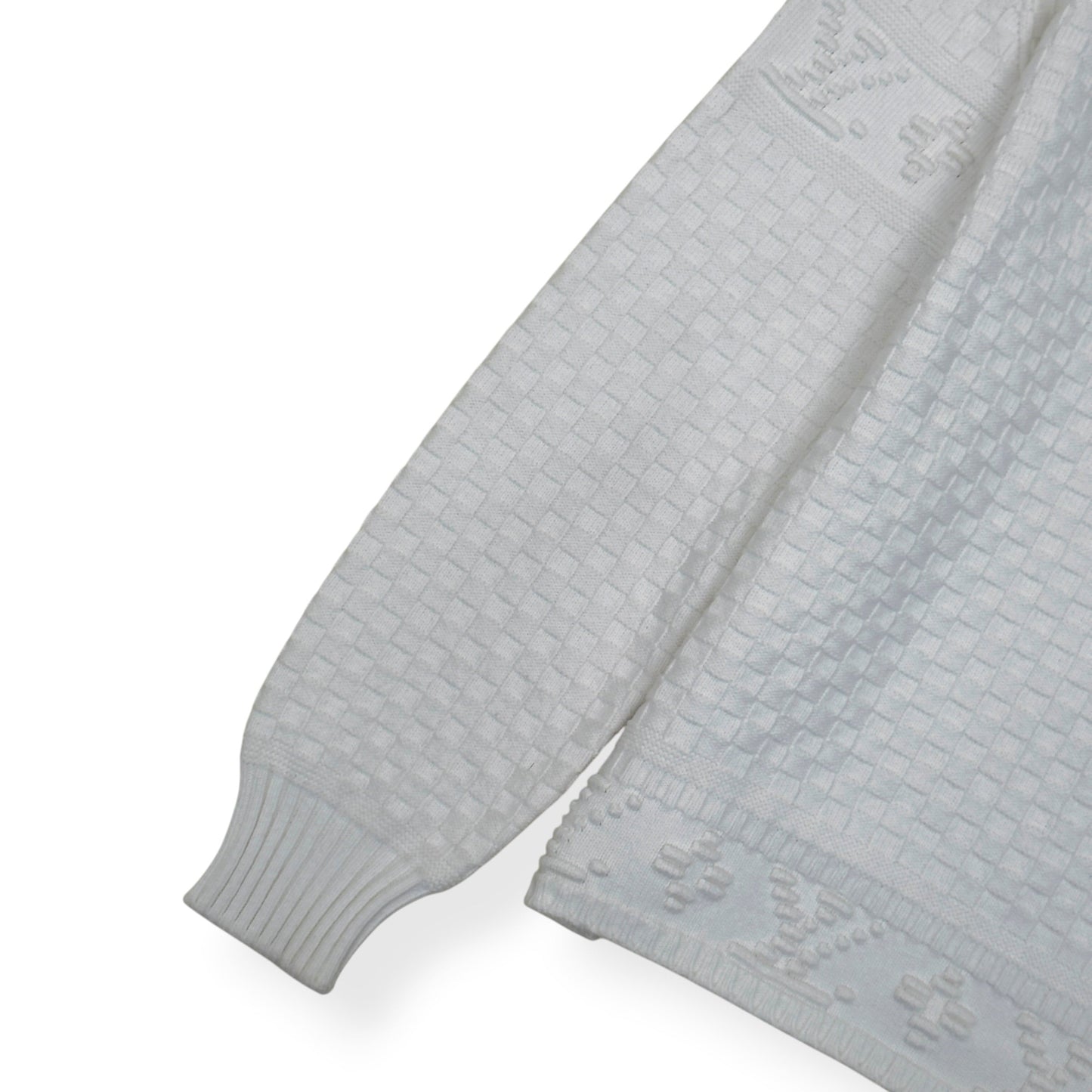 LOUIS VUITTON DAMIER POLO SWEATER WHITE XL | XL, White