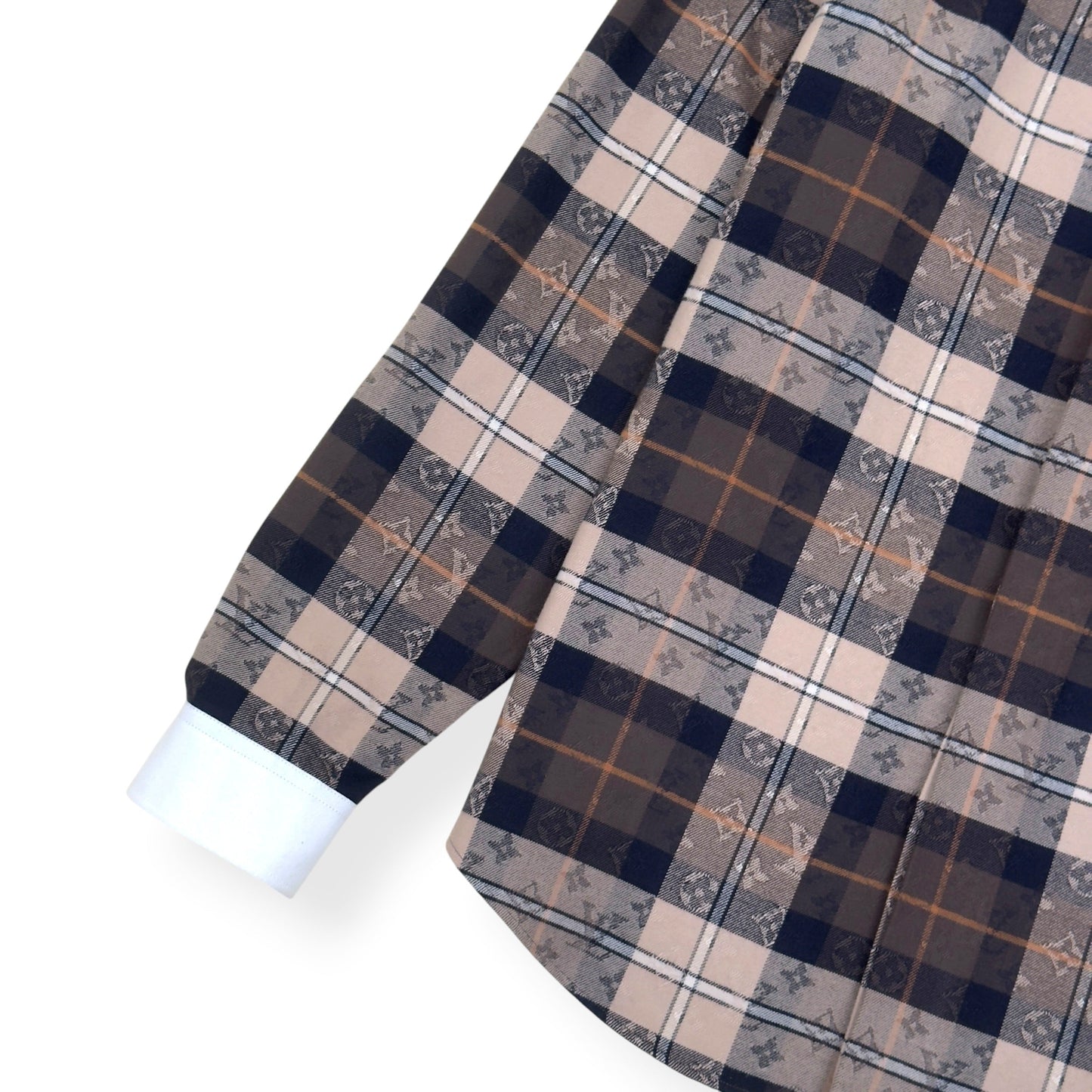 LOUIS VUITTON MONOGRAM PLAID FLANNEL SHIRT BROWN XXL | XXL, Brown