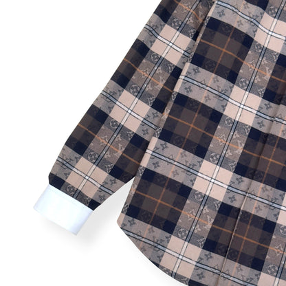 LOUIS VUITTON MONOGRAM PLAID FLANNEL SHIRT BROWN XXL | XXL, Brown