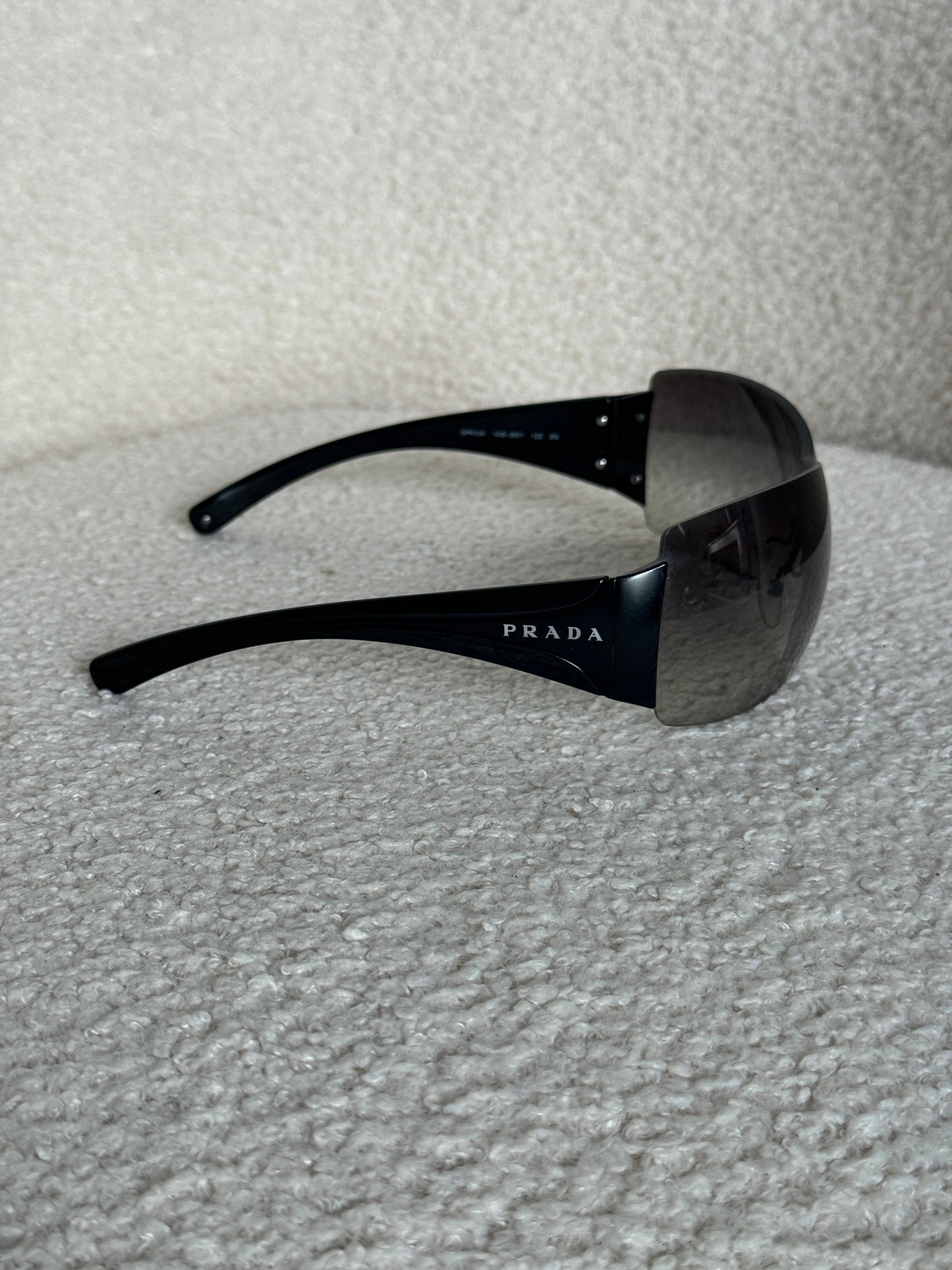90s Prada Shield Sunglasses | O/S, Black