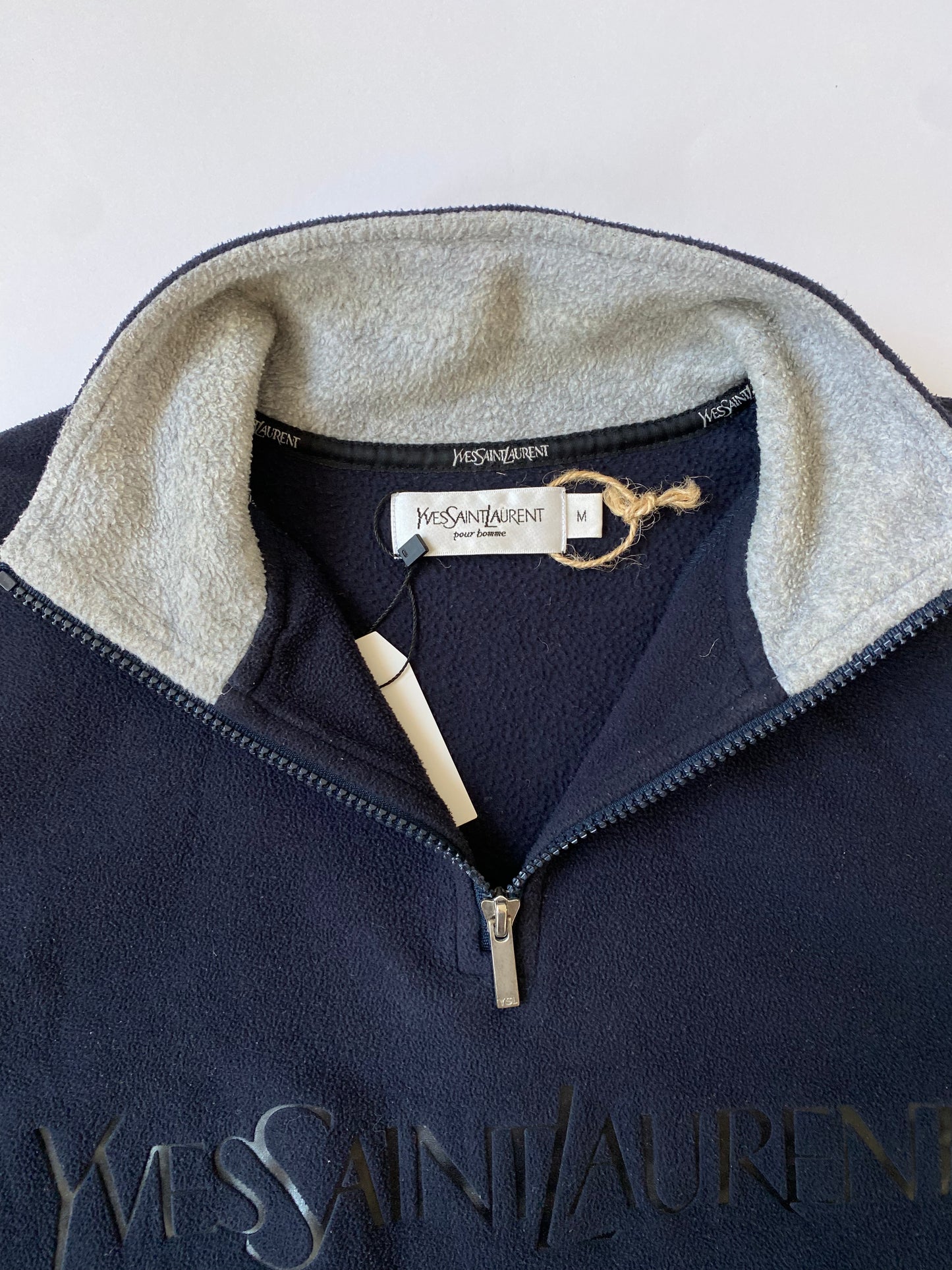 Yves Saint Laurent Spellout Fleece Quarter Zip