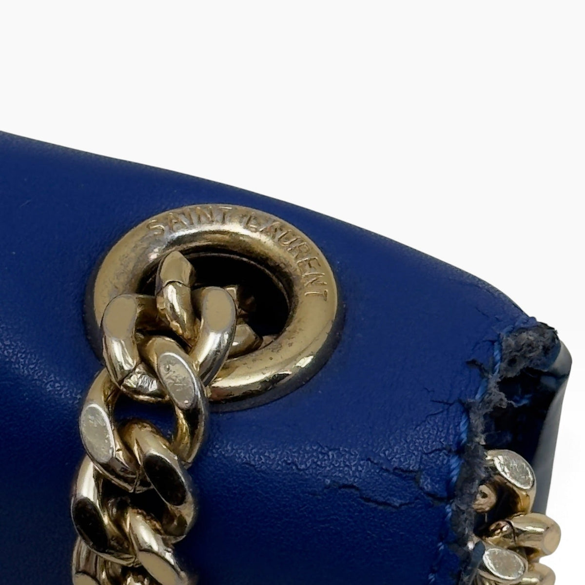 SAINT LAURENT YSL KATE CHAIN SHOULDER BAG ROYAL BLUE / GOLD M | O/S, Blue