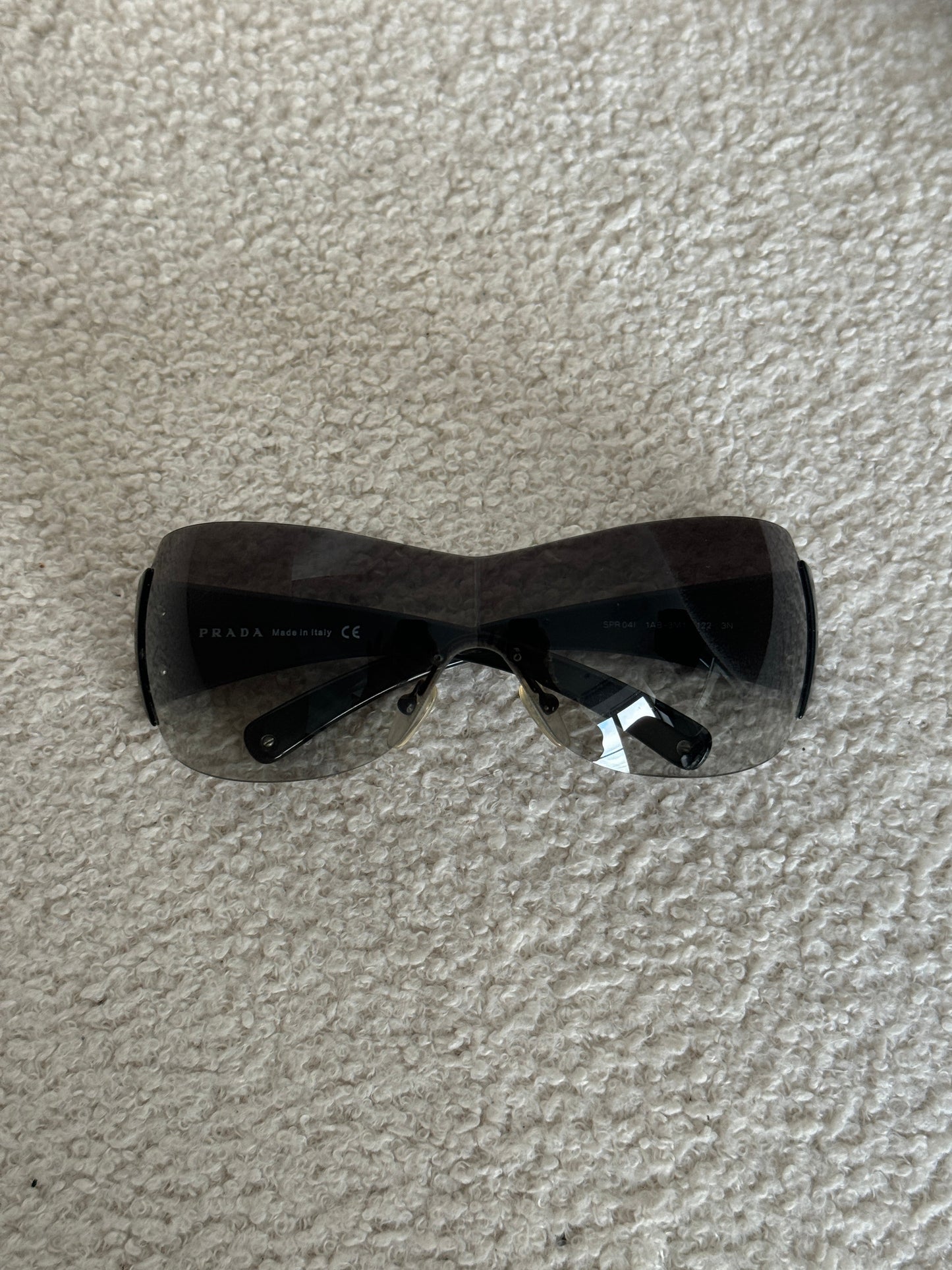 90s Prada Shield Sunglasses | O/S, Black