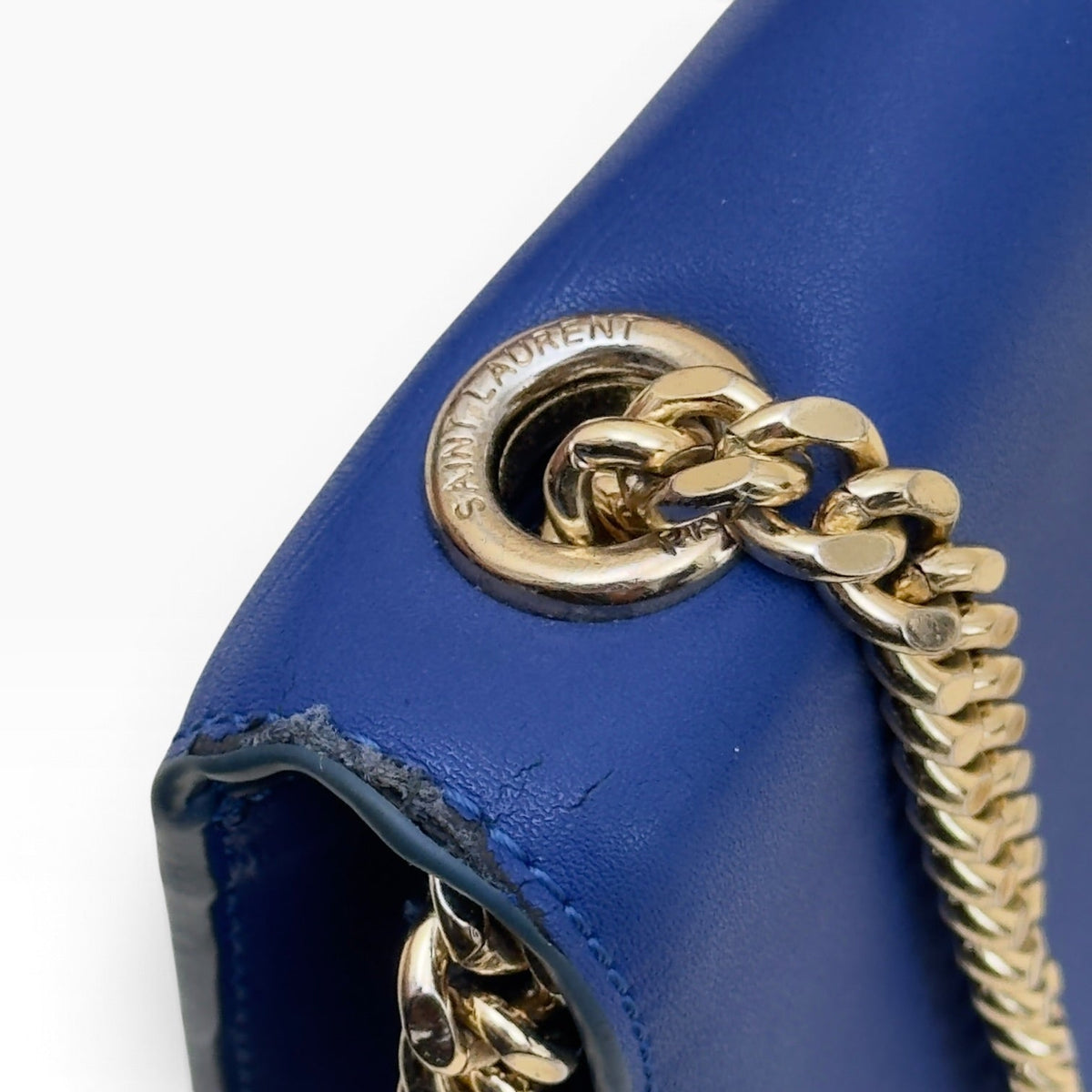 SAINT LAURENT YSL KATE CHAIN SHOULDER BAG ROYAL BLUE / GOLD M | O/S, Blue