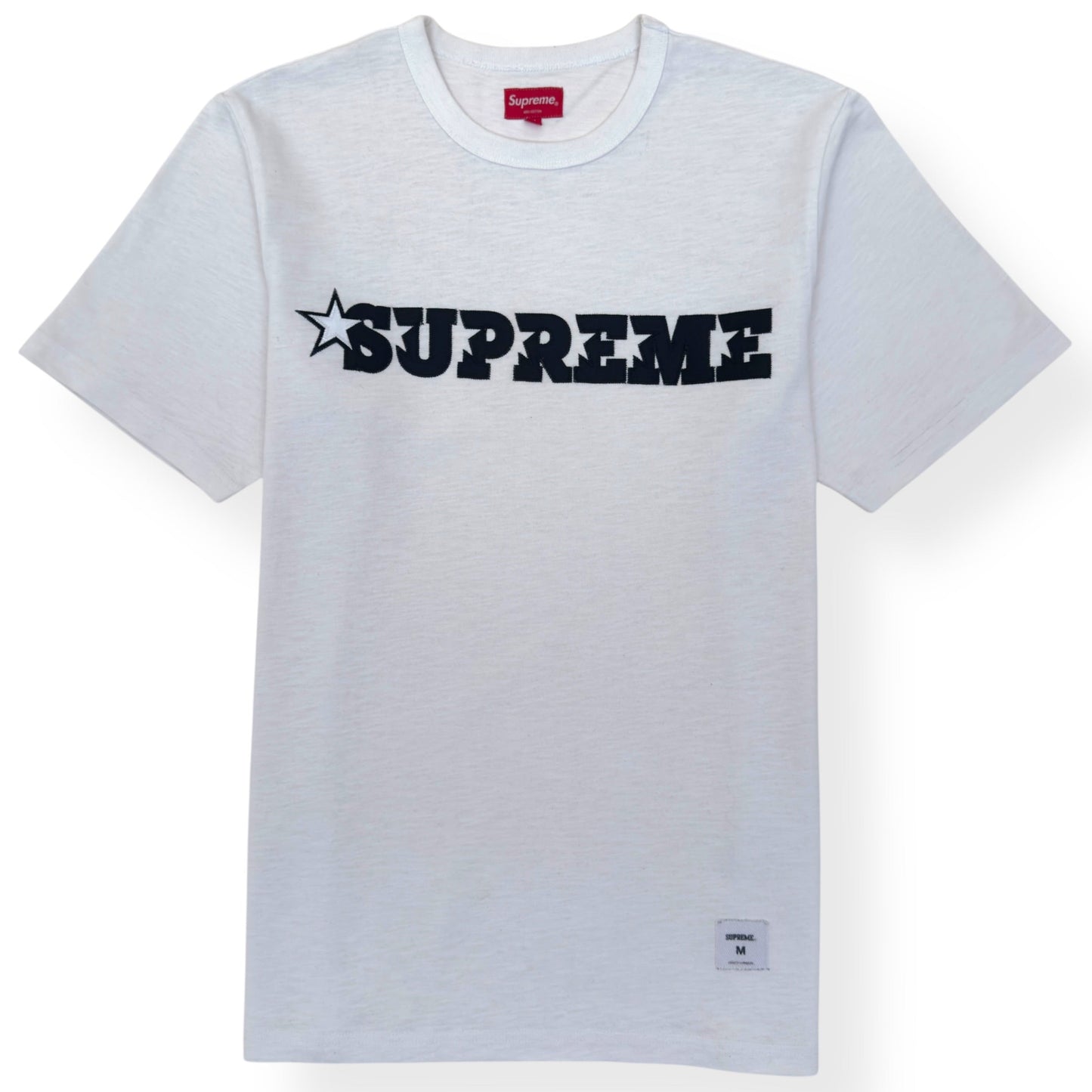 SUPREME STAR LOGO T-SHIRT WHITE / BLACK M | Medium, Black
