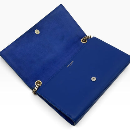 SAINT LAURENT YSL KATE CHAIN SHOULDER BAG ROYAL BLUE / GOLD M | O/S, Blue