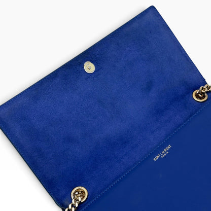 SAINT LAURENT YSL KATE CHAIN SHOULDER BAG ROYAL BLUE / GOLD M | O/S, Blue