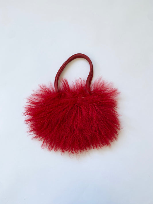 Vintage Fleeced Bag in Red
