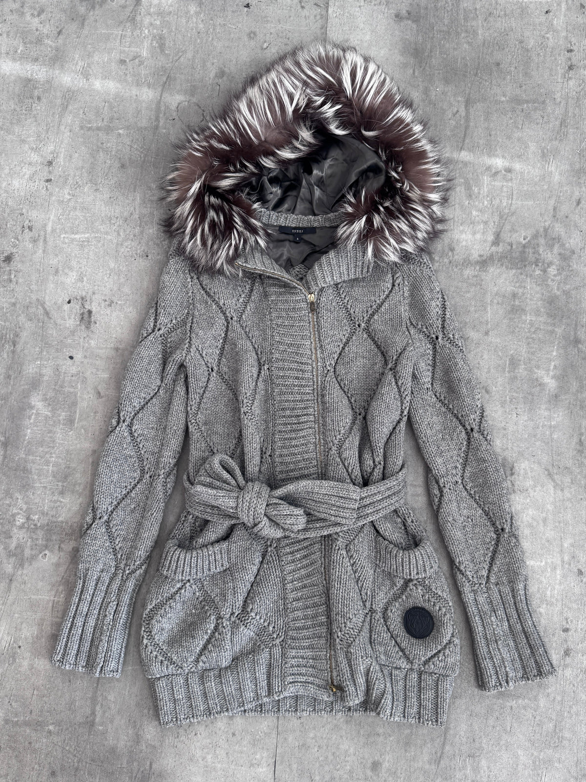 A/W 2009 Gucci by Frida Giannini Knit Fur Collar Coat | O/S, Multicoloured