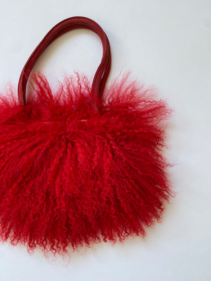 Vintage Fleeced Bag in Red