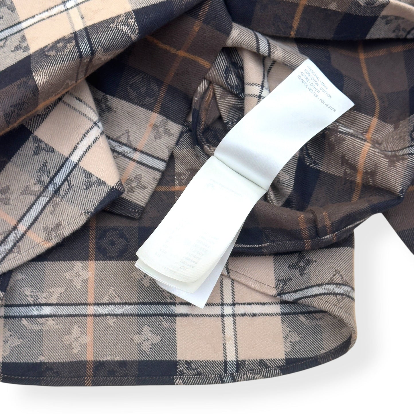 LOUIS VUITTON MONOGRAM PLAID FLANNEL SHIRT BROWN XXL | XXL, Brown