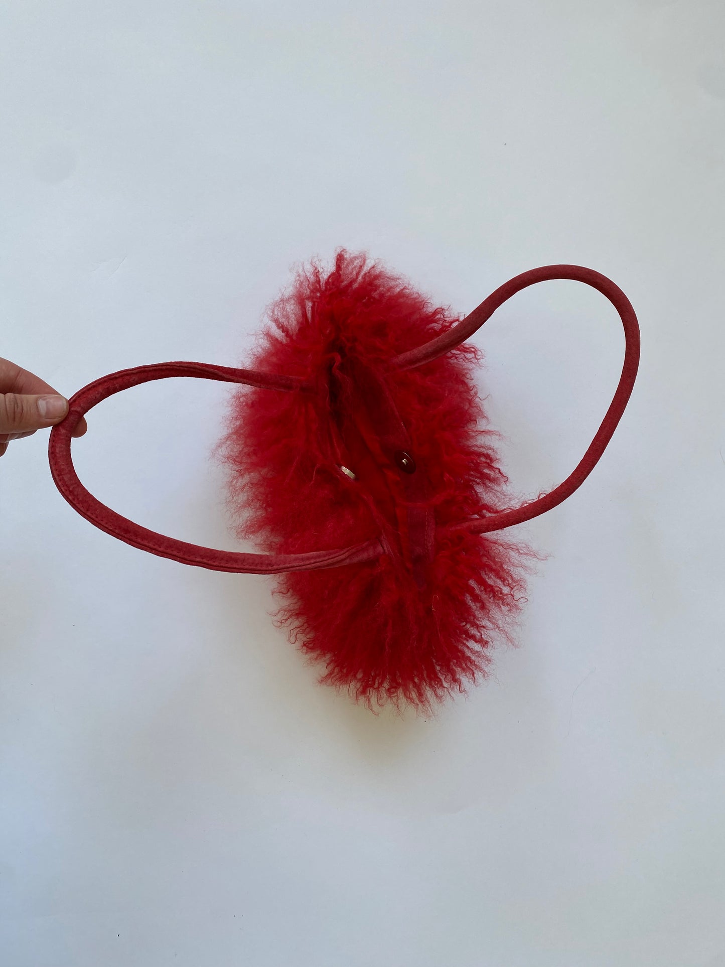 Vintage Fleeced Bag in Red