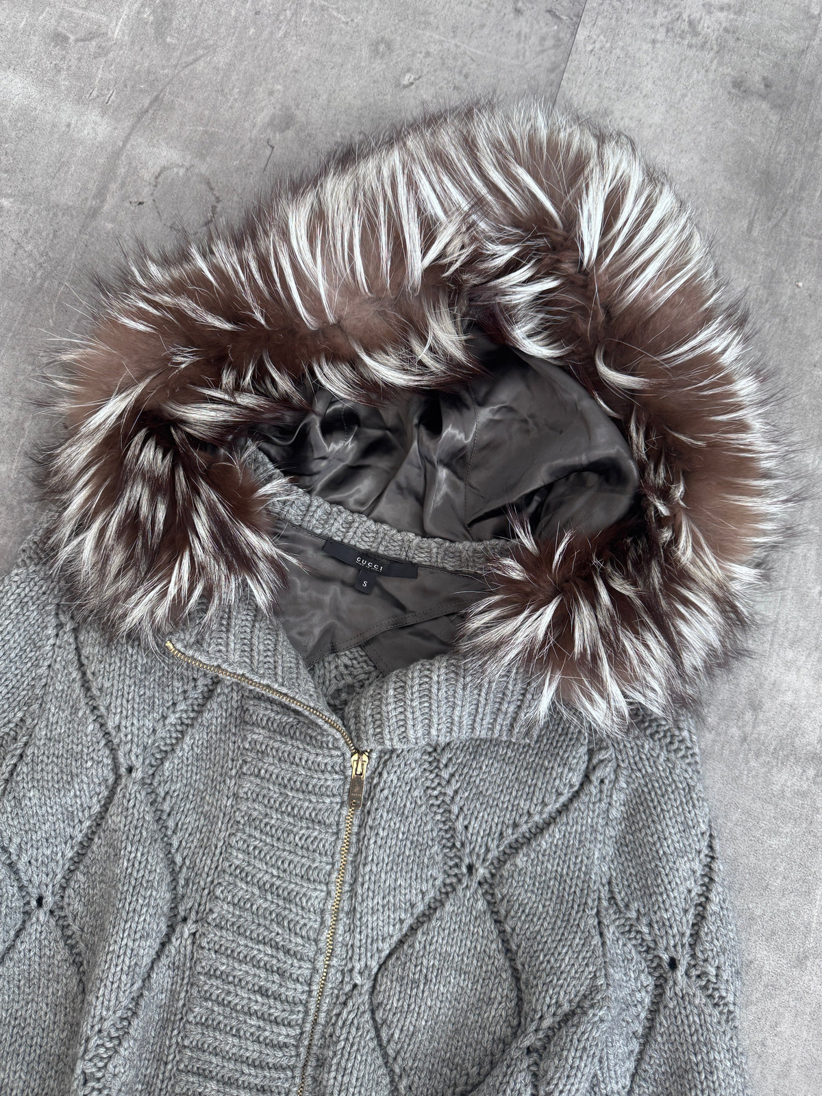 A/W 2009 Gucci by Frida Giannini Knit Fur Collar Coat | O/S, Multicoloured