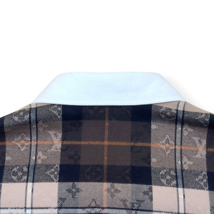LOUIS VUITTON MONOGRAM PLAID FLANNEL SHIRT BROWN XXL | XXL, Brown
