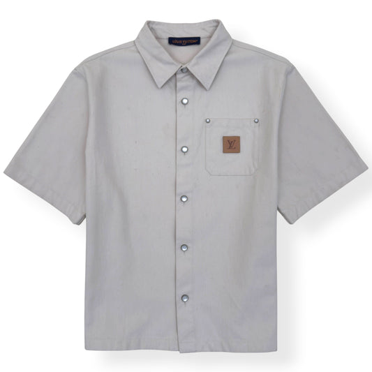 LOUIS VUITTON SILK-BLEND SHORT-SLEEVE SHIRT ECRU XXL | XXL, Ecru