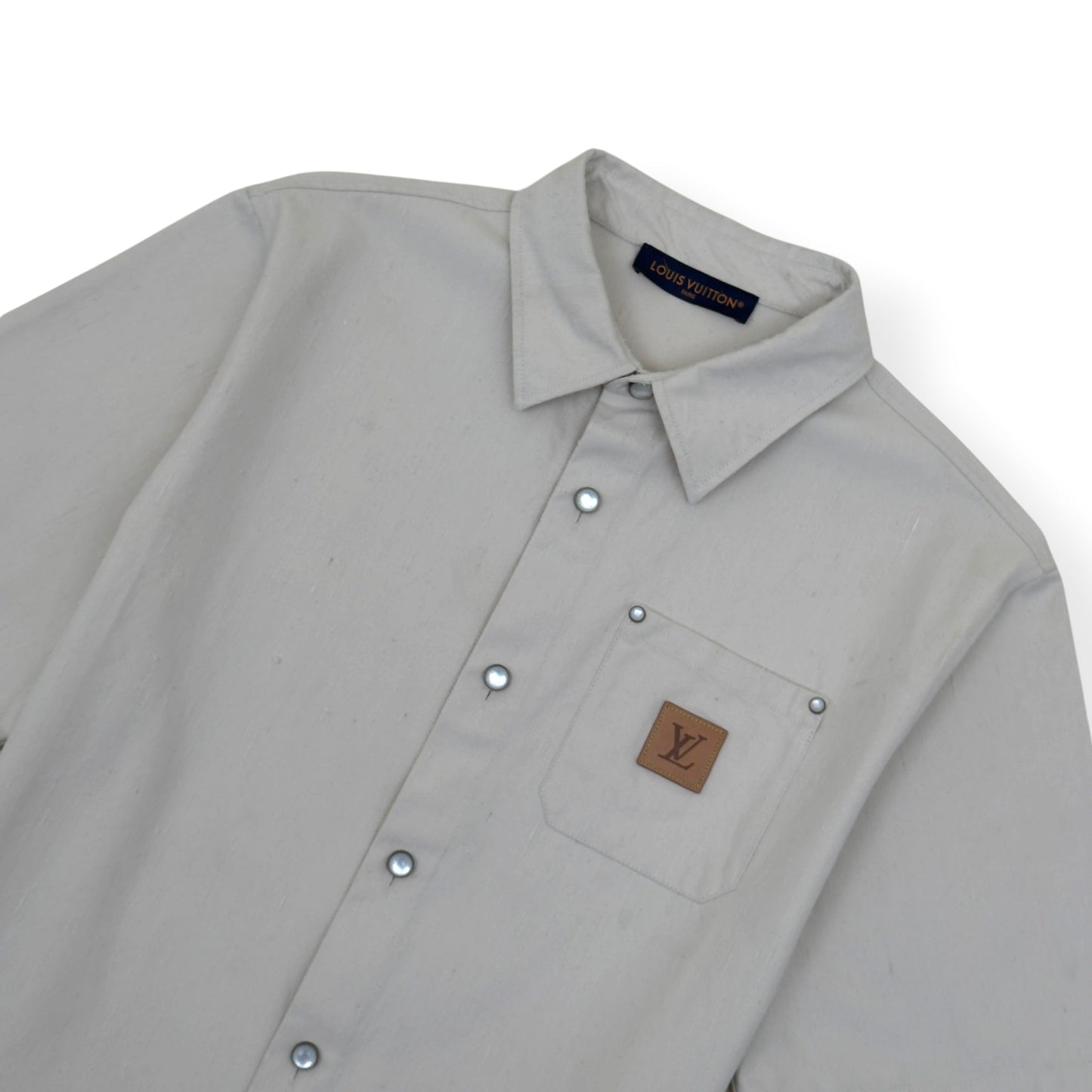 LOUIS VUITTON SILK-BLEND SHORT-SLEEVE SHIRT ECRU XXL | XXL, Ecru