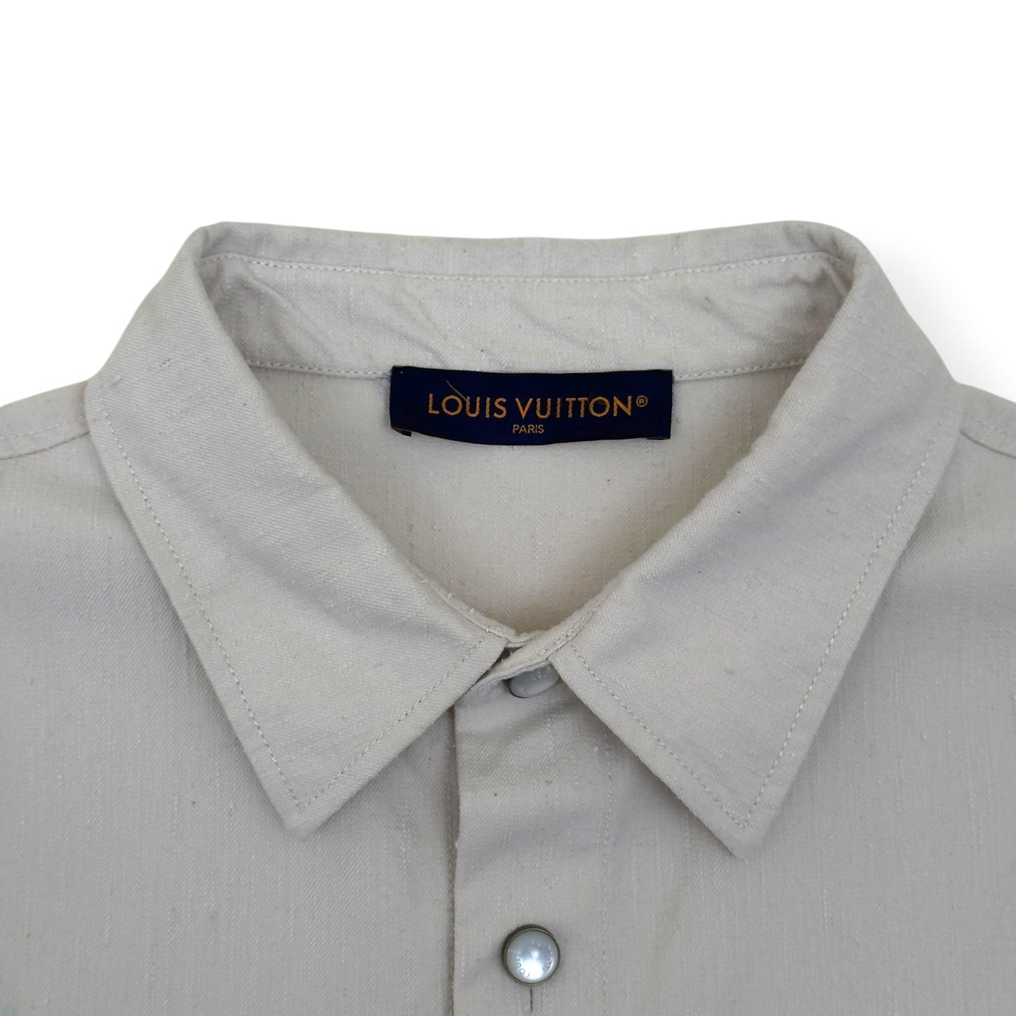 LOUIS VUITTON SILK-BLEND SHORT-SLEEVE SHIRT ECRU XXL | XXL, Ecru