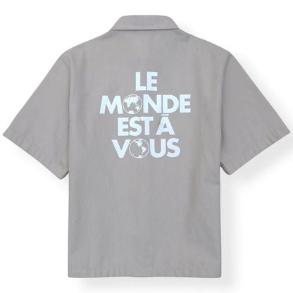 LOUIS VUITTON SILK-BLEND SHORT-SLEEVE SHIRT ECRU XXL | XXL, Ecru