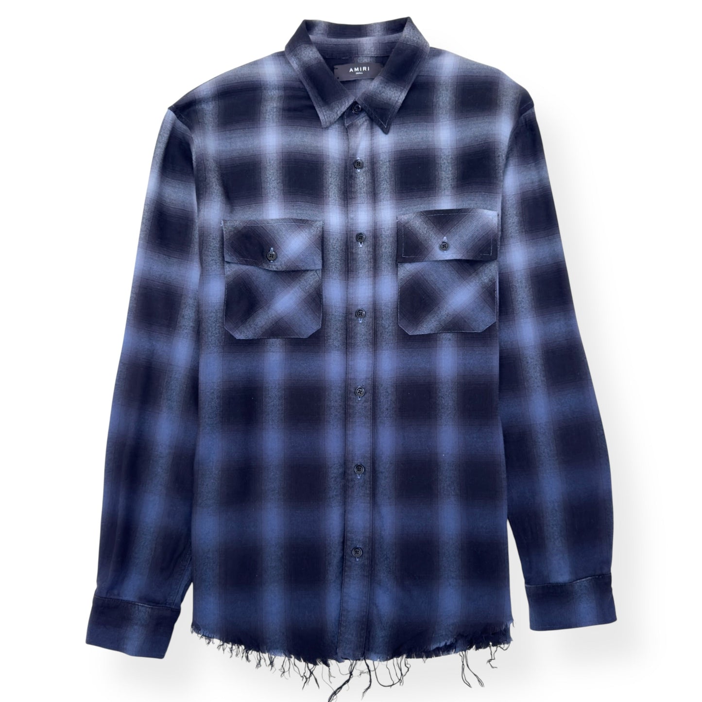 AMIRI DIP-DYED CHECKED COTTON-FLANNEL SHIRT BLUE / NAVY S | Small, Blue