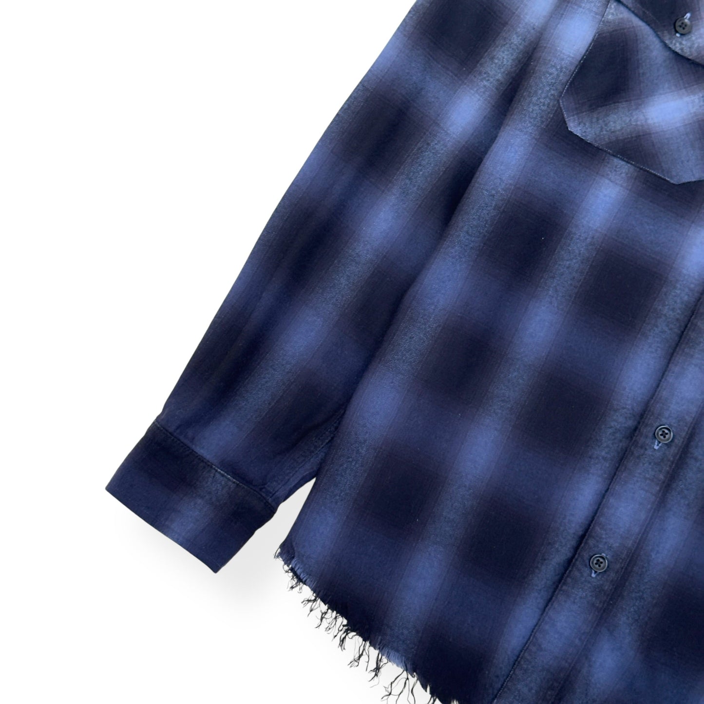 AMIRI DIP-DYED CHECKED COTTON-FLANNEL SHIRT BLUE / NAVY S | Small, Blue