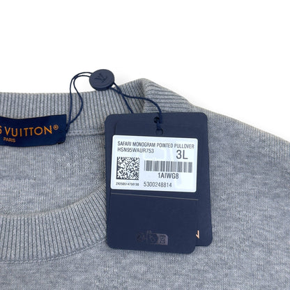 LOUIS VUITTON SAFARI MONOGRAM POINTED PULLOVER GREY XXL | XXL, Grey