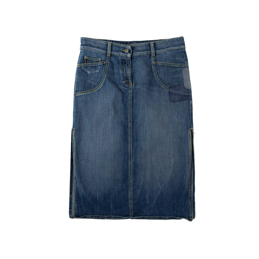 Armani Jeans Midi Split Denim Skirt - Known Source