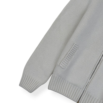 LOUIS VUITTON DAMIER ZIP-THROUGH INTARSIA KNIT JACKET ECRU XXL | XXL, Ecru